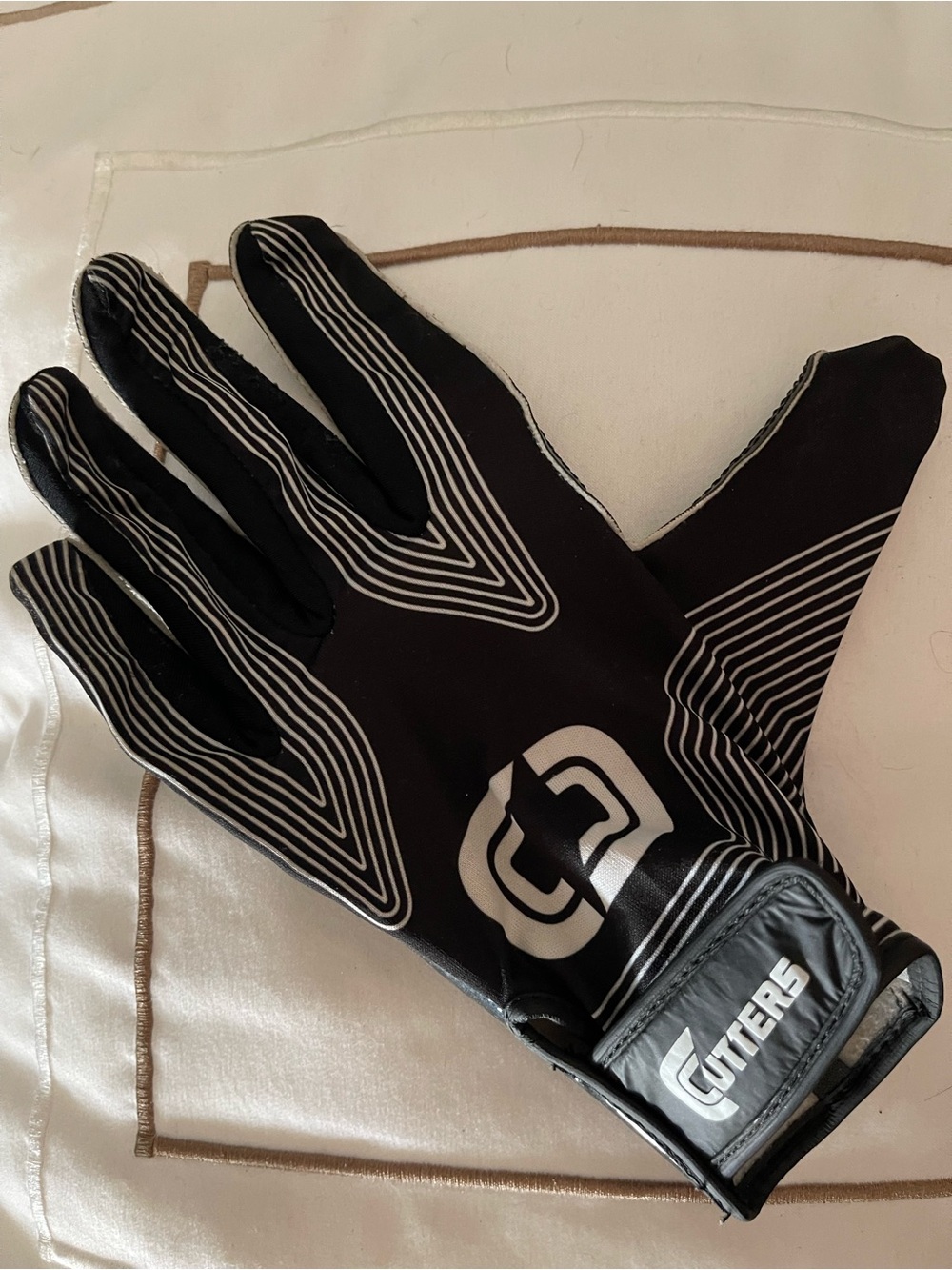 Cutters Black Performance Football Gloves with White Accents